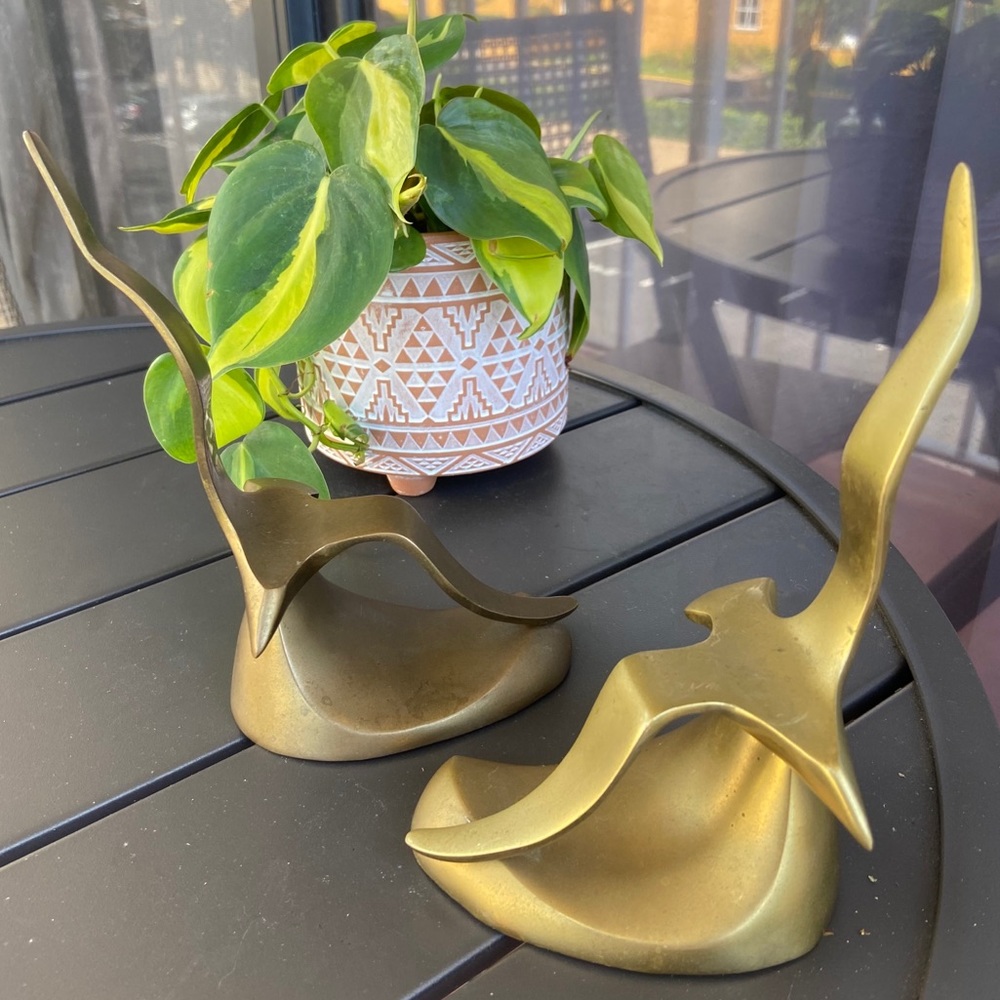 Mid century modern Brass Seagull Sculpture Vintage